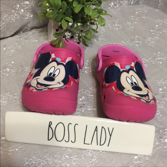 Crocs Mickey Mouse Pink Sandals Shoes - Picture 5 of 8